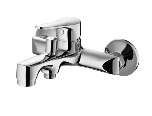 Keran Mixer Mandi yang Dipasang di Dinding Pegangan Tunggal Chrome Bath Faucet Anti Karat