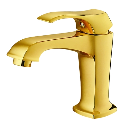 Faucet Wastafel Emas Ringan Satu Pegangan Faucet Wastafel Tahan Bocor
