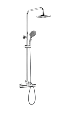 Set Kolom Mandi Termostatik Modern 97cm-130cm Kepala Pancuran Bulat Dipasang di Dinding