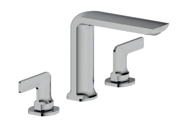 Faucet Wastafel Kamar Mandi 2 Gagang Luas 3 Lubang Warna Chrome