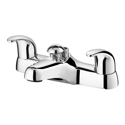 Faucet Bathtub Aliran Tinggi yang Dipasang di Dek 2 Lubang 2 Menangani Berbagai Penggunaan