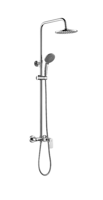 Set Kolom Shower Kuningan Slide yang Dapat Disesuaikan Tiga Fungsi Kartrid 35mm Chrome