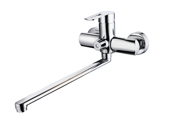 2 Lubang Panjang Spout Bathtub Faucet 35mm Cartridge Kamar Mandi Air Panas Mixer