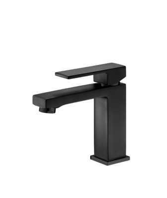 Keramik Cartridge Single Handle Basin Faucet Matte Black Laundry Taps Terhadap Korosi