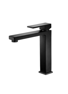 Deck Mount Matte Black Vessel Sink Faucet Faucet Air Toilet Tubuh Tinggi