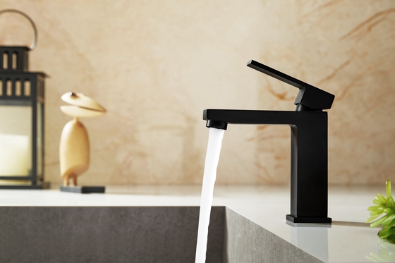 Keran Wastafel Anti Sidik Jari Countertop Matte Black Sink Tap