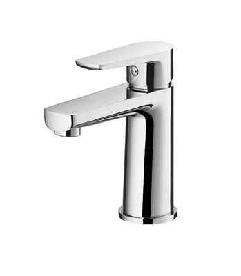 Chrome Brass Single Handle Wastafel Faucet 159mm Mixer Air Panas Dingin Tinggi