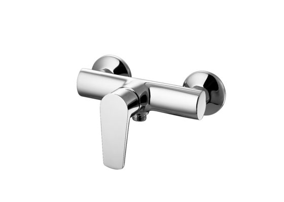 Chrome Finish Di Dinding Shower Mixer Faucet One Piece Body Untuk Kamar Mandi