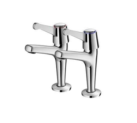 Modern Deck Mounted Dual Hole Two Handle Faucet Dipoles Chrome OEM
