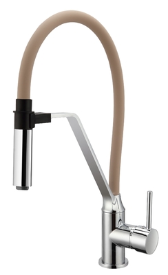 CONNE Pull Out Kitchen Mixer Faucet Desk Mounted Magnetic Light Brown Tube
