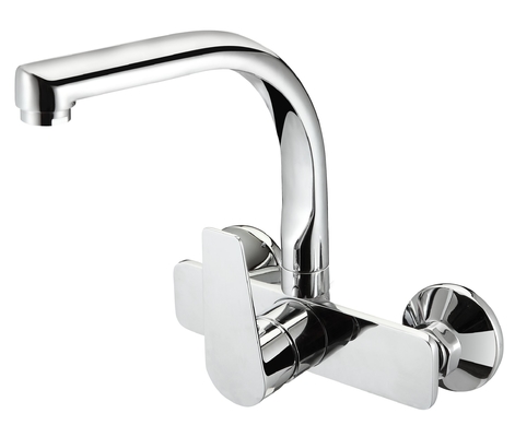 Faucet Mixer Dapur Kuningan 360° yang Dapat Dipindahkan Dua Lubang Dipasang di Dinding