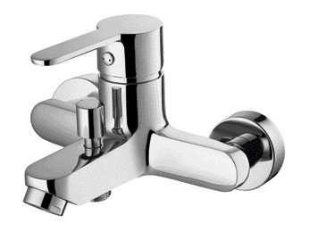 OEM Wall Mounted Bath Mixer Taps Dengan Diverter Valve Kontemporer