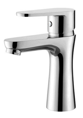 Keran Wastafel Kamar Mandi Modern Kuningan Chrome dengan Katup Keramik