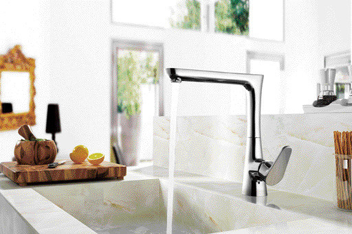 Faucet Mixer Dapur Putar 360° Single Lever Sink Mixer Tubuh seng
