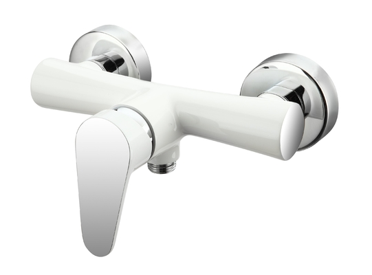 Brass Wall Mounted Shower Mixer Faucet Ketahanan Korosi Tuas Tunggal