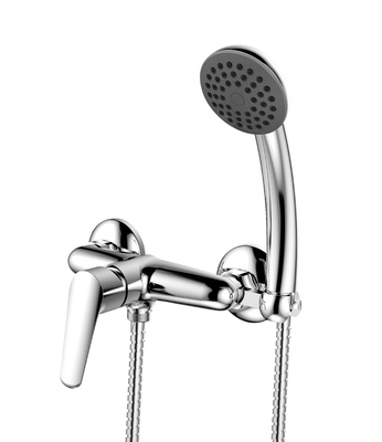 Satu Pegangan Shower Mixer Faucet Wall Mounted Kuningan Chrome Shower Set
