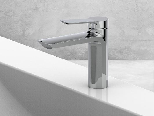 Keran Kamar Mandi Single Lever Black Chrome Tanpa Batang Tarik