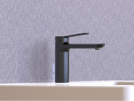 Keran Kamar Mandi Single Lever Black Chrome Tanpa Batang Tarik