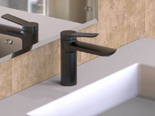Keran Kamar Mandi Single Lever Black Chrome Tanpa Batang Tarik