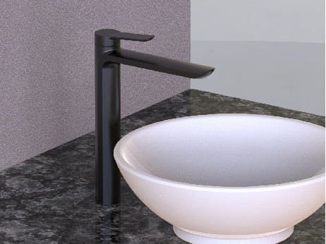 Kartrid Keramik Kuningan Kamar Mandi Basin Mixer Keran Chrome Black Spout Tinggi