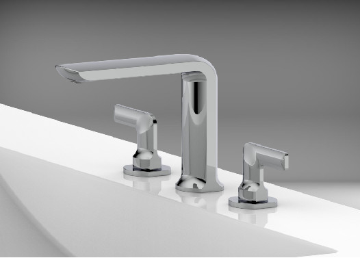 Faucet Wastafel Kamar Mandi 2 Gagang Luas 3 Lubang Warna Chrome