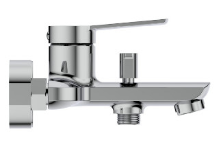 Keran Mixer Bak Mandi Chrome Finish Kuningan Tanpa Kepala Pancuran