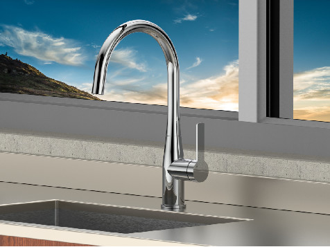 Wastafel Dapur Anti Sidik Jari Keran Mixer Dapat Diputar 360 Derajat