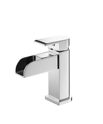 Kamar mandi wastafel keran Deck Mount Single Lever Air Terjun Basin Mixer Tap LED Single Hole Chrome