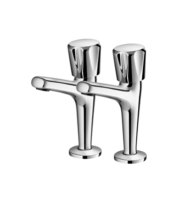 Basin Lever Sink Tap Kamar Mandi Dapur Chrome Plated 2 Pasangan Hot Cold Set Mixer Tapes