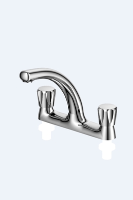 Vintage Chrome Monobloc Basin Tap Tiga Lubang Genggam Ganda Mandi Mixer Tap Kuningan Antique Bathroom Vessel Sink Faucet