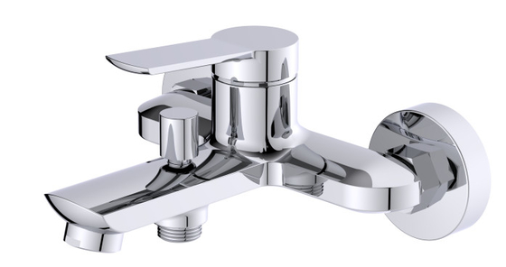 Permukaan yang dipasang di dinding Bath Mixer Tap Black Brass Single Lever Fitting