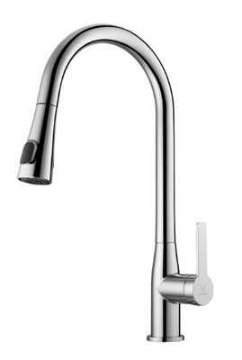 Keran Mixer Wastafel Tuas Tunggal Dapur Dengan Semprotan Pembilasan Ganda Tarik